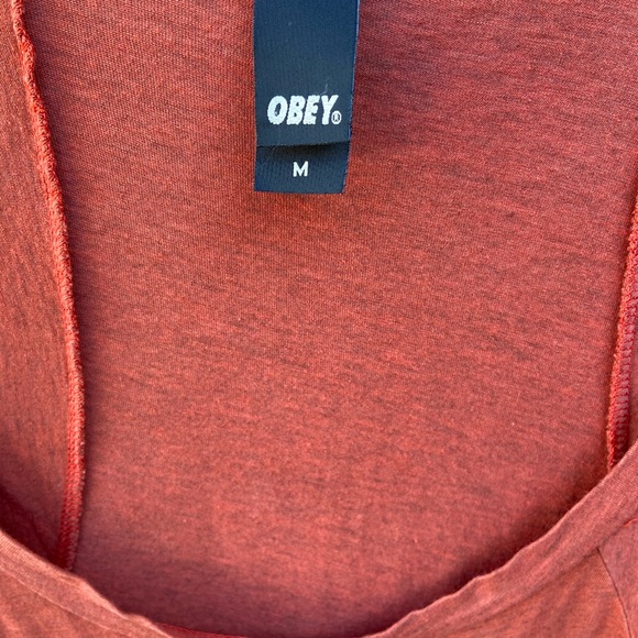 OBEY FLOWY BURNT ORANGE SKULL TUNIC TEE - Picture 3 of 3